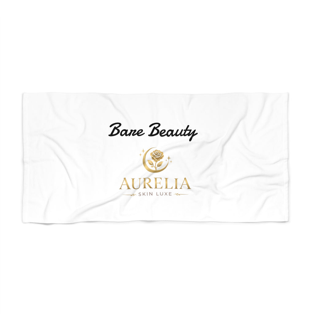 White product packaging with 'Bare Beauty' and 'Aurelia' branding on a white background
