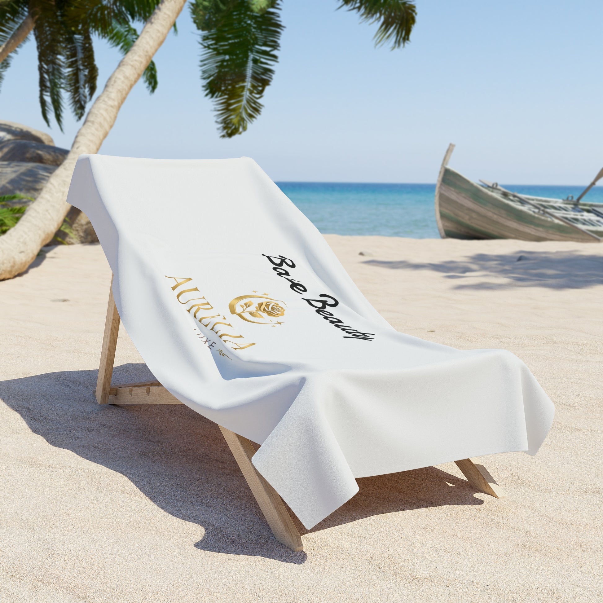Beach Towel — Aurelia Skin Luxe 'Bare Beauty' Luxury Logo Towel