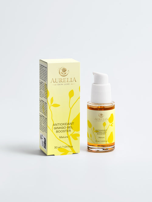 Aurelia skincare product with packaging on a white background