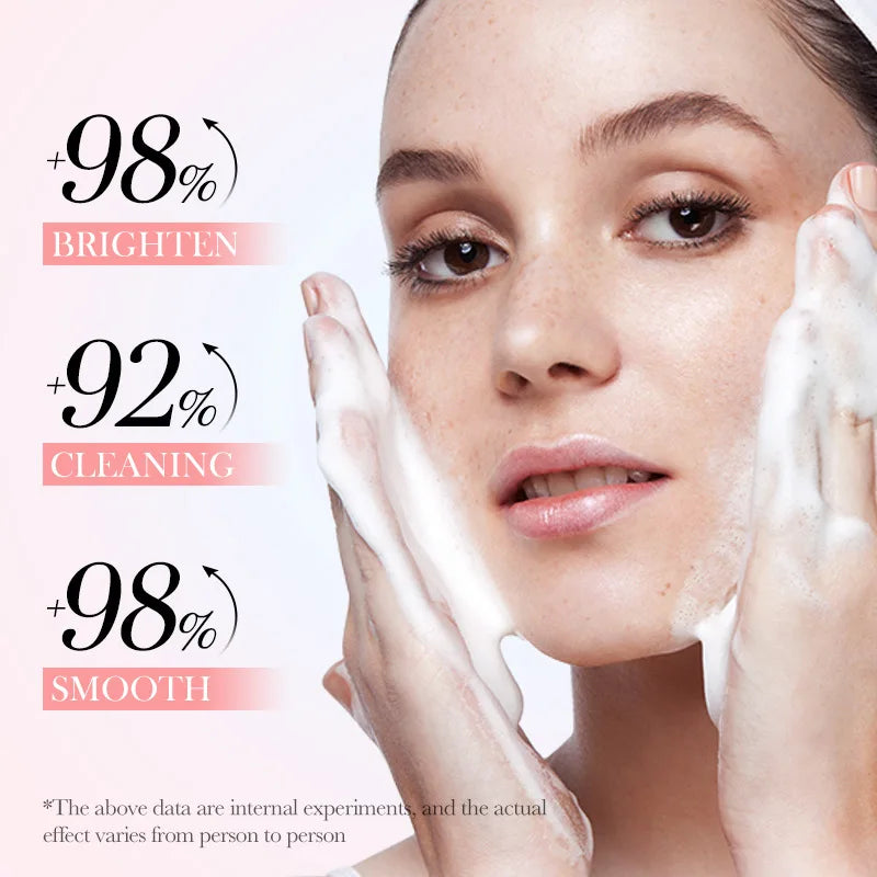 SADOER Brightening Facial Cleanser Foam – Vitamin C, Q10, Hyaluronic Acid & Vitamin B5 Variants, 100ml