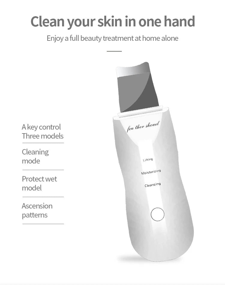 Ultrasonic Skin Scrubber Spatula – Blackhead Removal, Deep Pore Cleansing & Exfoliating Tool