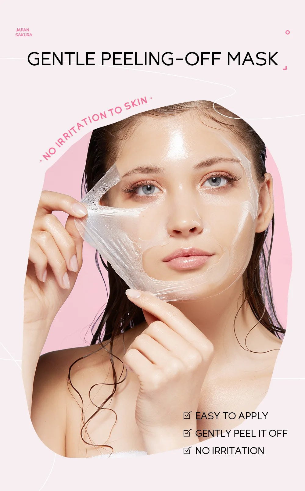 24K Gold & Sakura Peeling Face Mask – Anti-Wrinkle, Blackhead Removal & Brightening, 50g