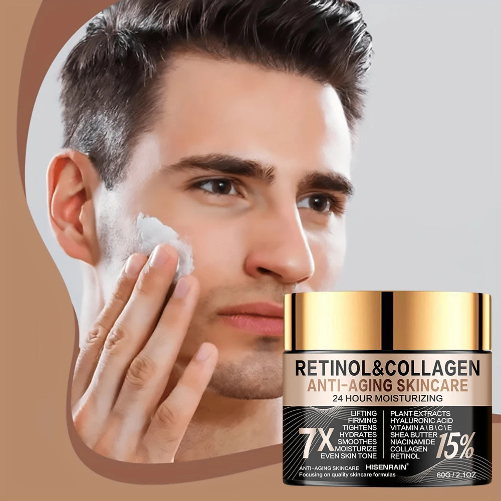 HISENRAIN Retinol & Collagen Anti-Ageing Face Cream – Firming, Wrinkle Reduction & Intense Moisturiser (30g / 60g)