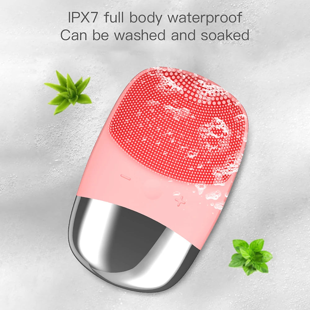 Mini Sonic Electric Facial Cleansing Brush – IPX7 Waterproof, Deep Pore Cleansing & Exfoliating Massager