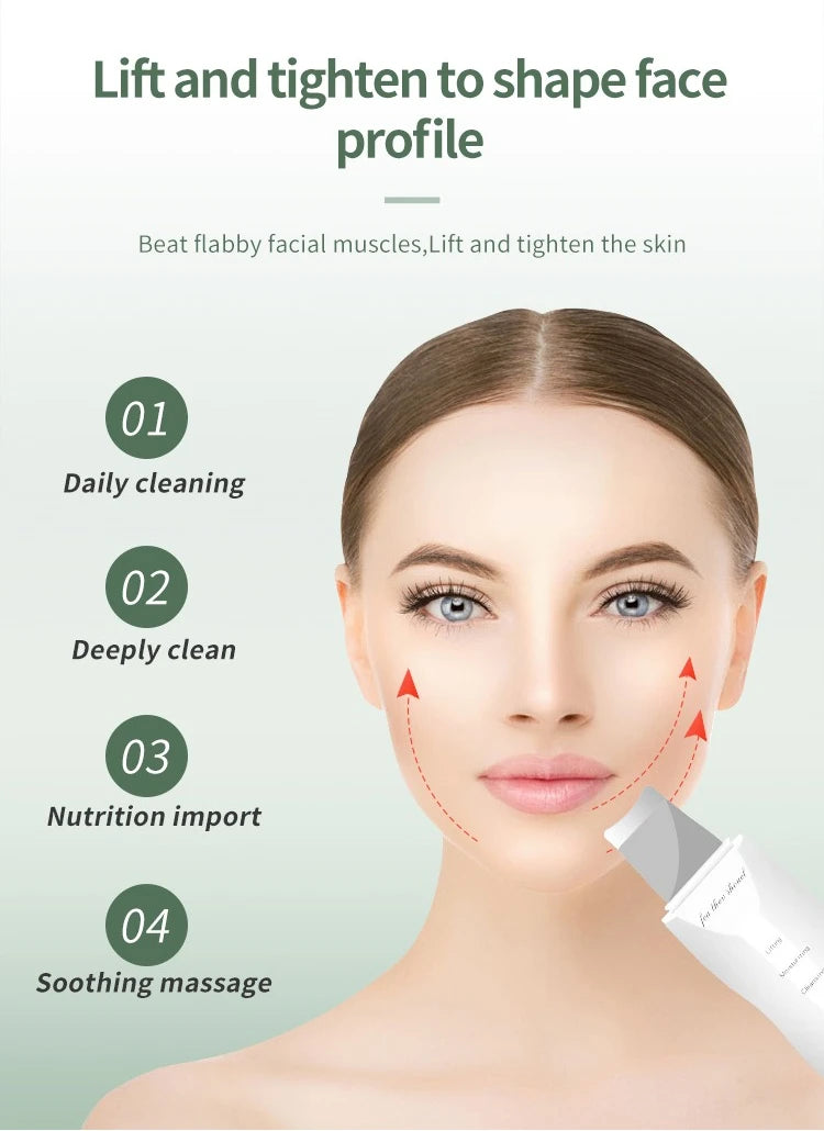 Ultrasonic Skin Scrubber Spatula – Blackhead Removal, Deep Pore Cleansing & Exfoliating Tool