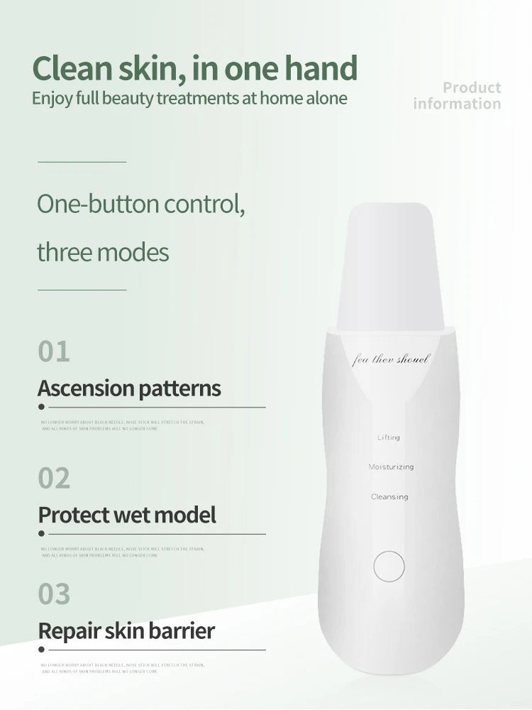 Ultrasonic Skin Scrubber Spatula – Blackhead Removal, Deep Pore Cleansing & Exfoliating Tool