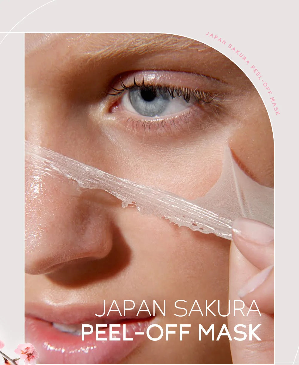 24K Gold & Sakura Peeling Face Mask – Anti-Wrinkle, Blackhead Removal & Brightening, 50g
