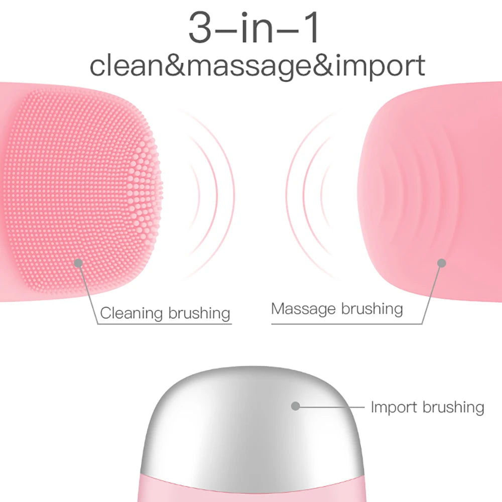 Mini Sonic Electric Facial Cleansing Brush – IPX7 Waterproof, Deep Pore Cleansing & Exfoliating Massager