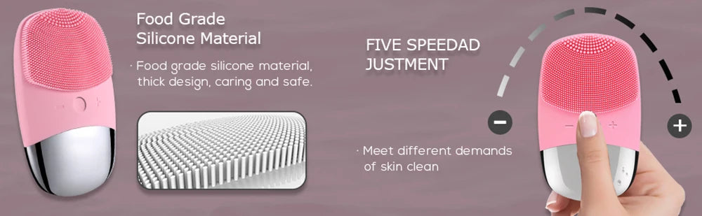 Mini Sonic Electric Facial Cleansing Brush – IPX7 Waterproof, Deep Pore Cleansing & Exfoliating Massager
