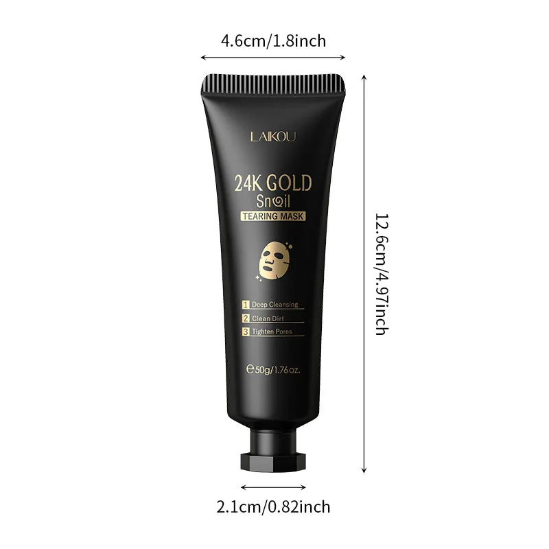 24K Gold & Sakura Peeling Face Mask – Anti-Wrinkle, Blackhead Removal & Brightening, 50g
