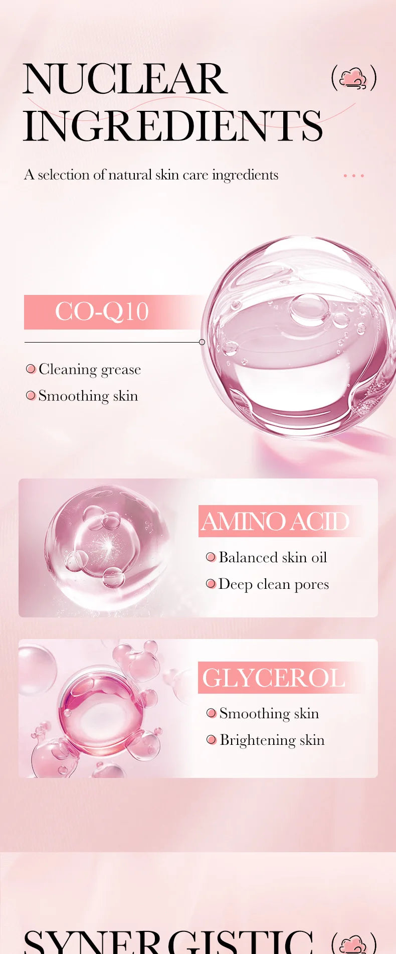 SADOER Brightening Facial Cleanser Foam – Vitamin C, Q10, Hyaluronic Acid & Vitamin B5 Variants, 100ml
