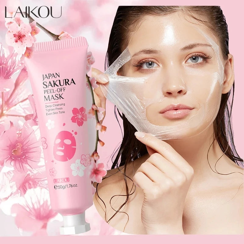 24K Gold & Sakura Peeling Face Mask – Anti-Wrinkle, Blackhead Removal & Brightening, 50g