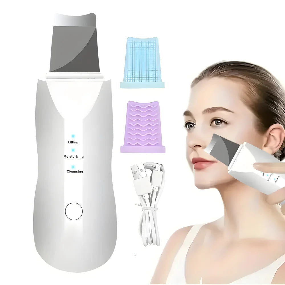 Ultrasonic Skin Scrubber Spatula – Blackhead Removal, Deep Pore Cleansing & Exfoliating Tool