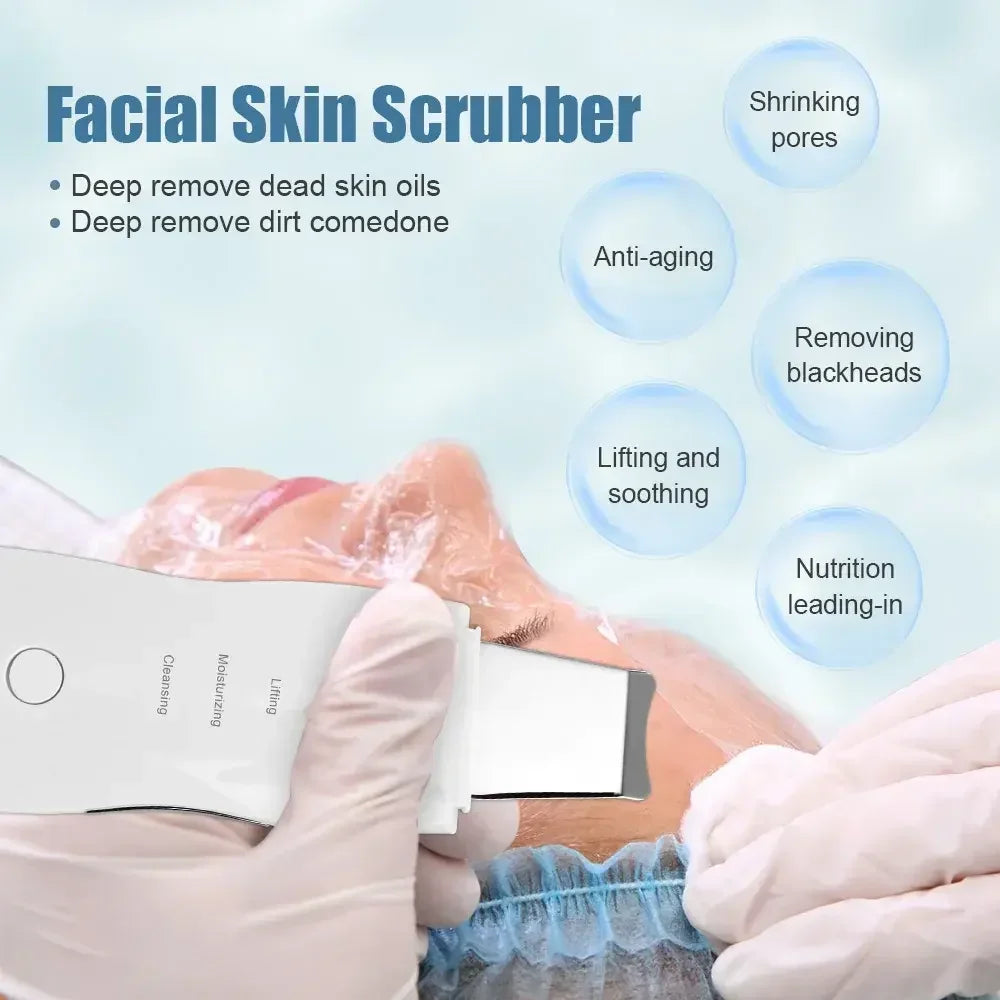 Ultrasonic Skin Scrubber Spatula – Blackhead Removal, Deep Pore Cleansing & Exfoliating Tool