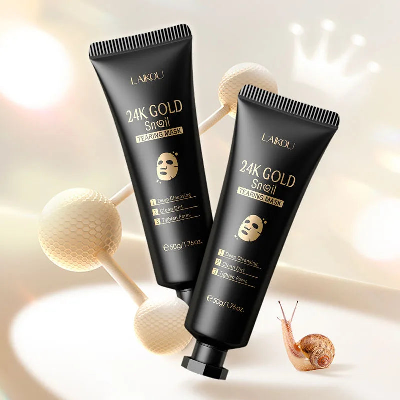 24K Gold & Sakura Peeling Face Mask – Anti-Wrinkle, Blackhead Removal & Brightening, 50g