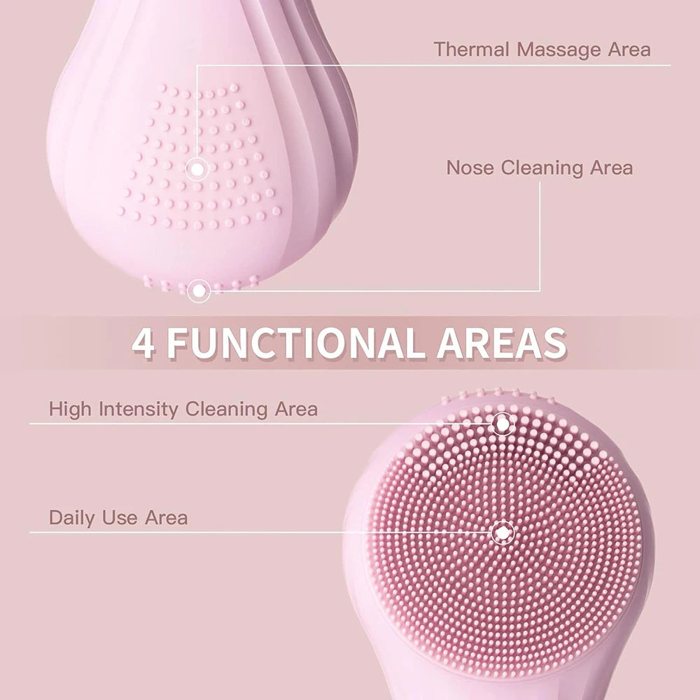 Sonic Silicone Facial Cleansing Brush – Heated IPX7 Design