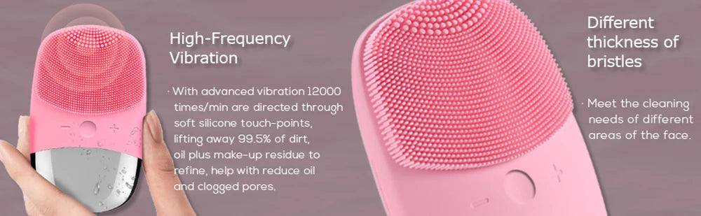 Mini Sonic Electric Facial Cleansing Brush – IPX7 Waterproof, Deep Pore Cleansing & Exfoliating Massager