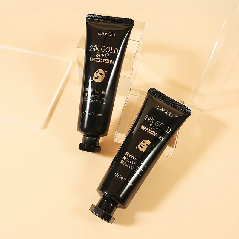 24K Gold & Sakura Peeling Face Mask – Anti-Wrinkle, Blackhead Removal & Brightening, 50g