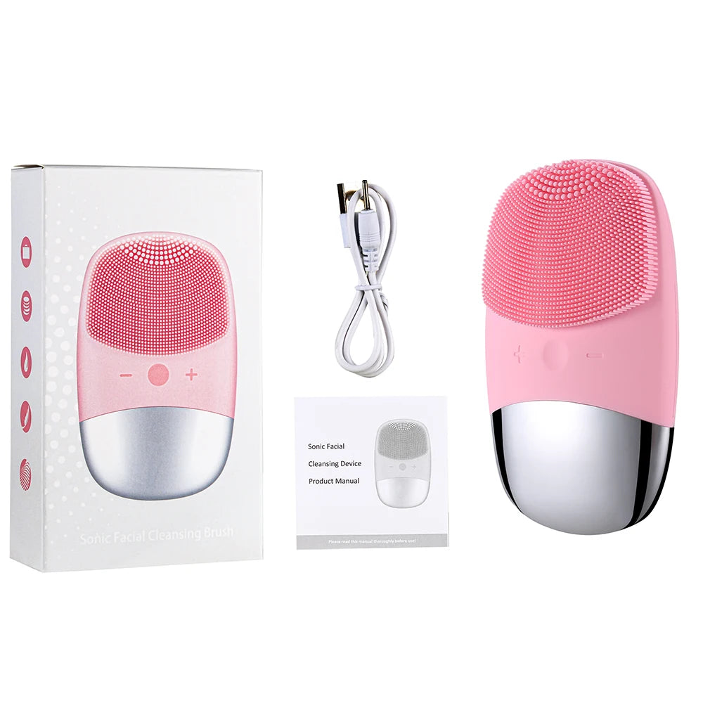 Mini Sonic Electric Facial Cleansing Brush – IPX7 Waterproof, Deep Pore Cleansing & Exfoliating Massager