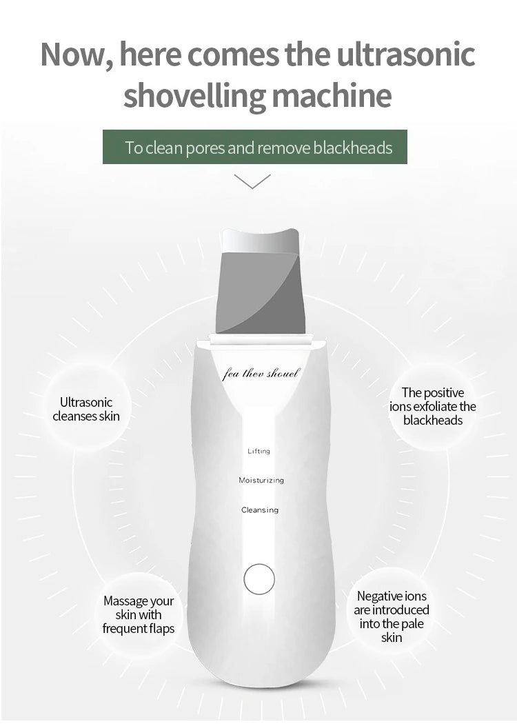 Ultrasonic Skin Scrubber Spatula – Blackhead Removal, Deep Pore Cleansing & Exfoliating Tool