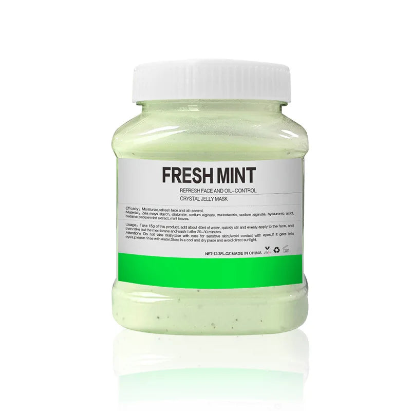 350g-Fresh Mint Color Hydrating 24K Gold Jelly Face Mask Powder 350 g