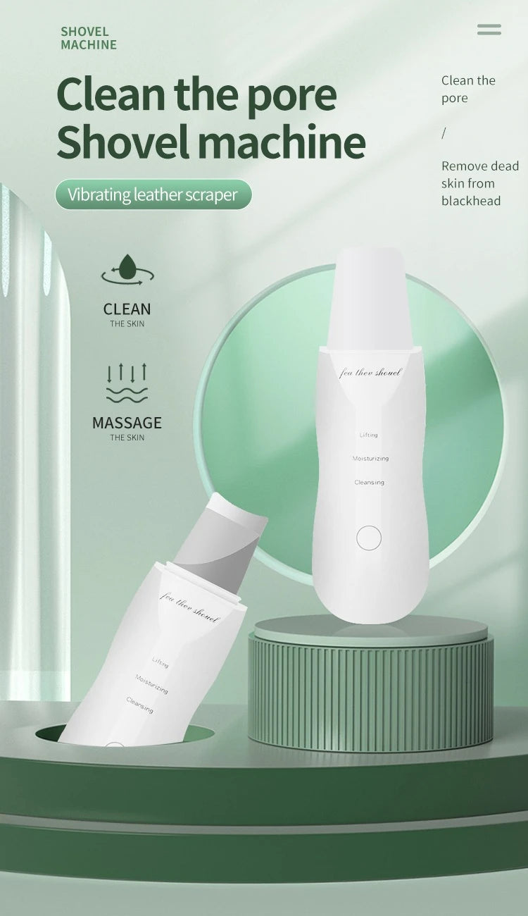 Ultrasonic Skin Scrubber Spatula – Blackhead Removal, Deep Pore Cleansing & Exfoliating Tool