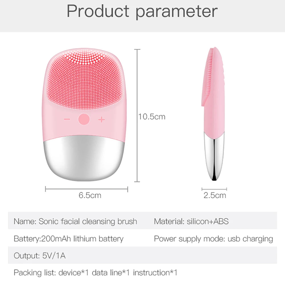 Mini Sonic Electric Facial Cleansing Brush – IPX7 Waterproof, Deep Pore Cleansing & Exfoliating Massager