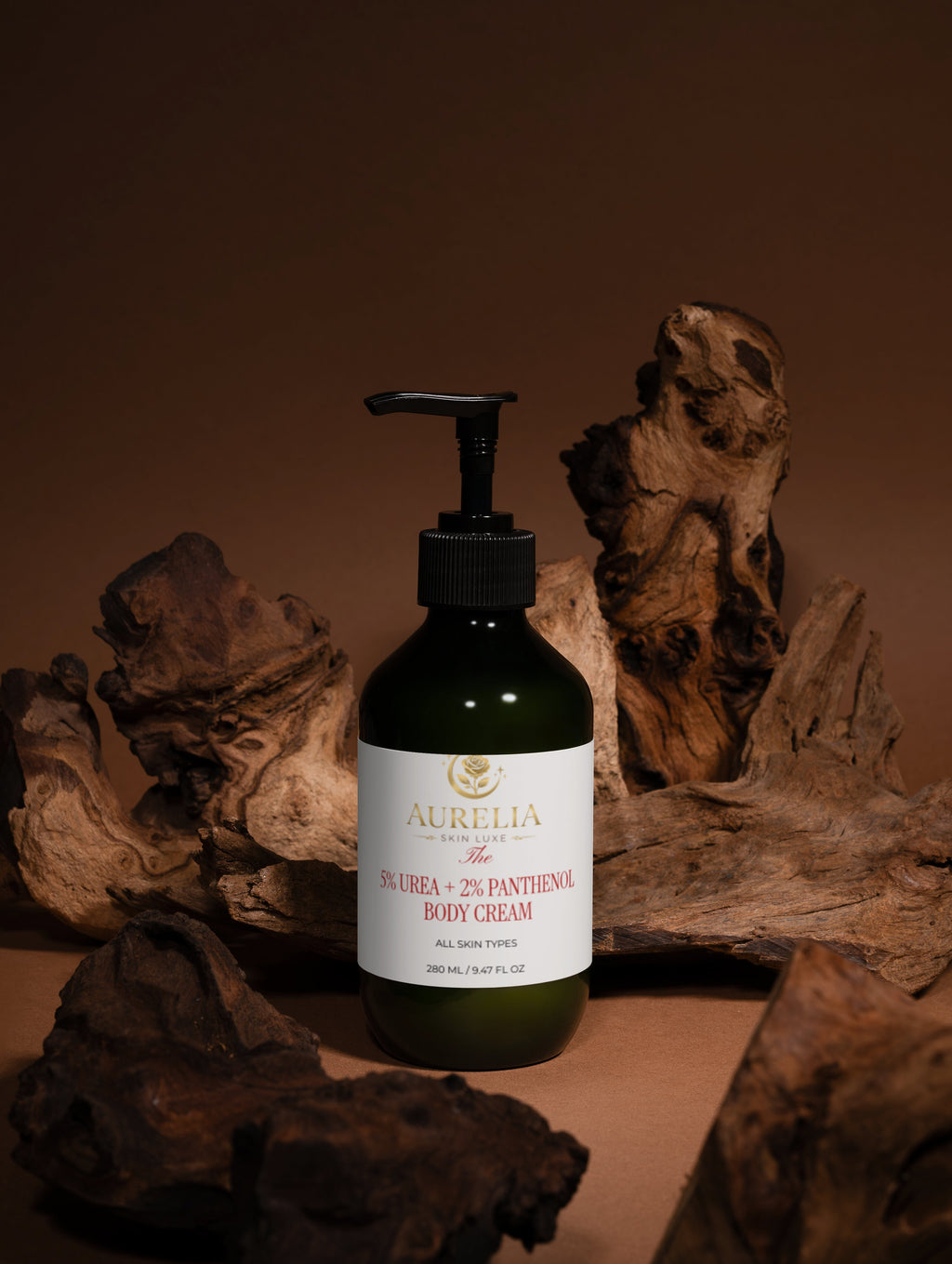 Bottle of LIME body cream with a pump dispenser on a wooden surface.