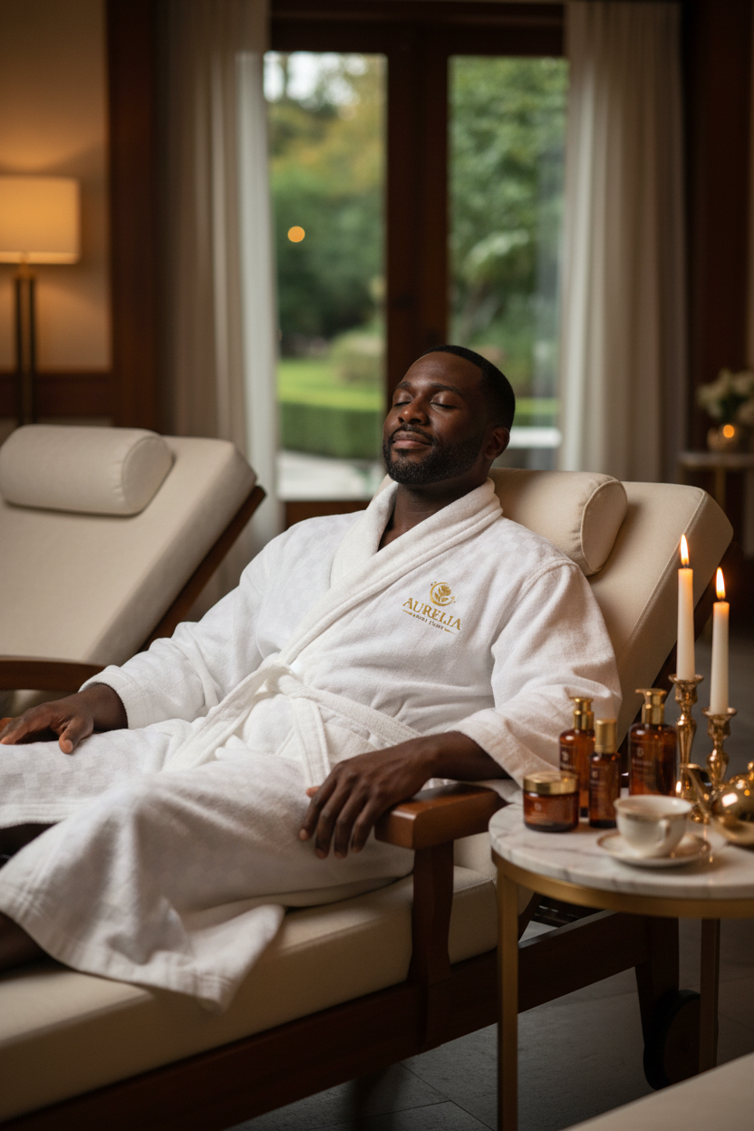 Black man — spa lounge