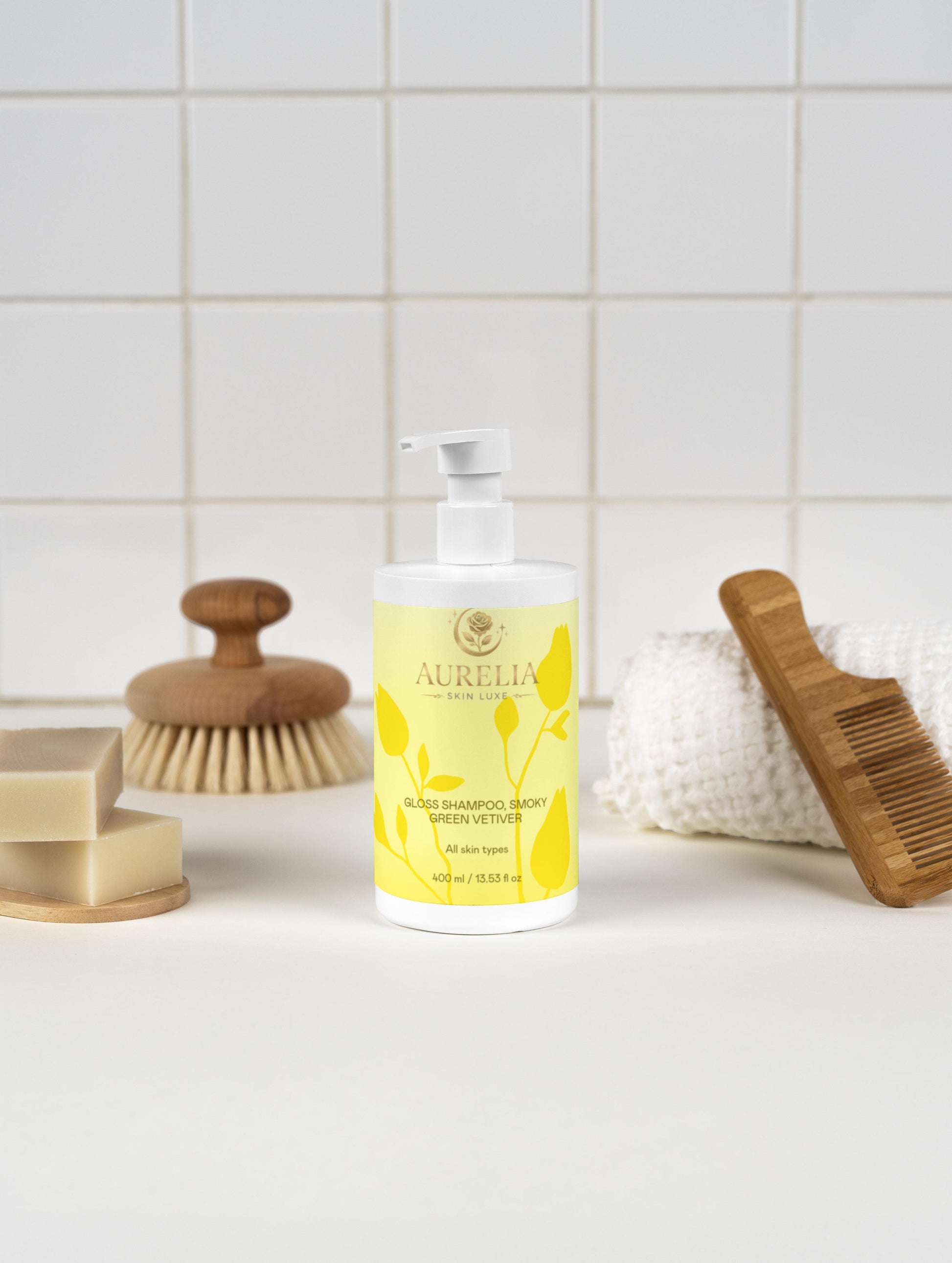 Gloss Shampoo – Smoky Green Vetiver | Aurelia Skin Luxe