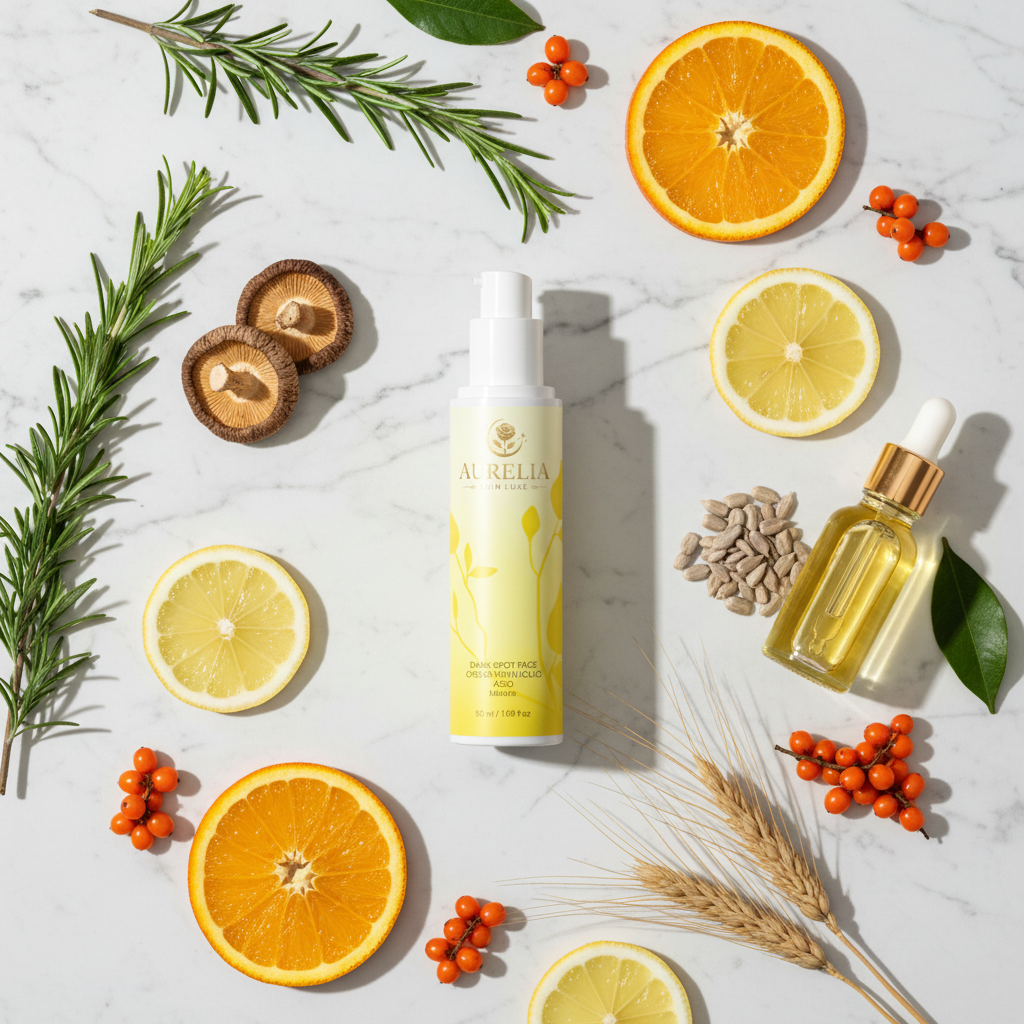 Dark Spot Cream – Marble Flat Lay