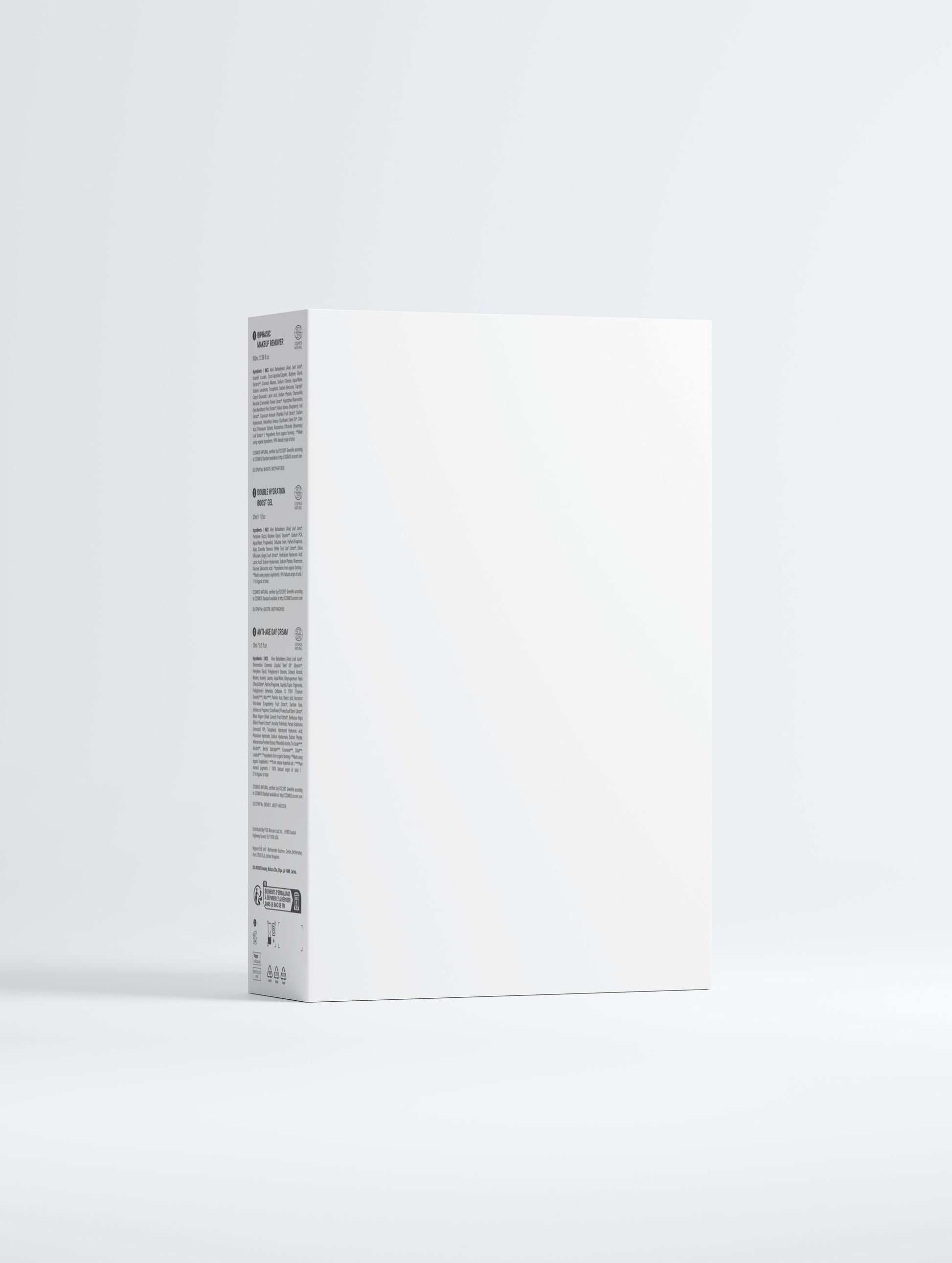 Tall white box with text on a white background