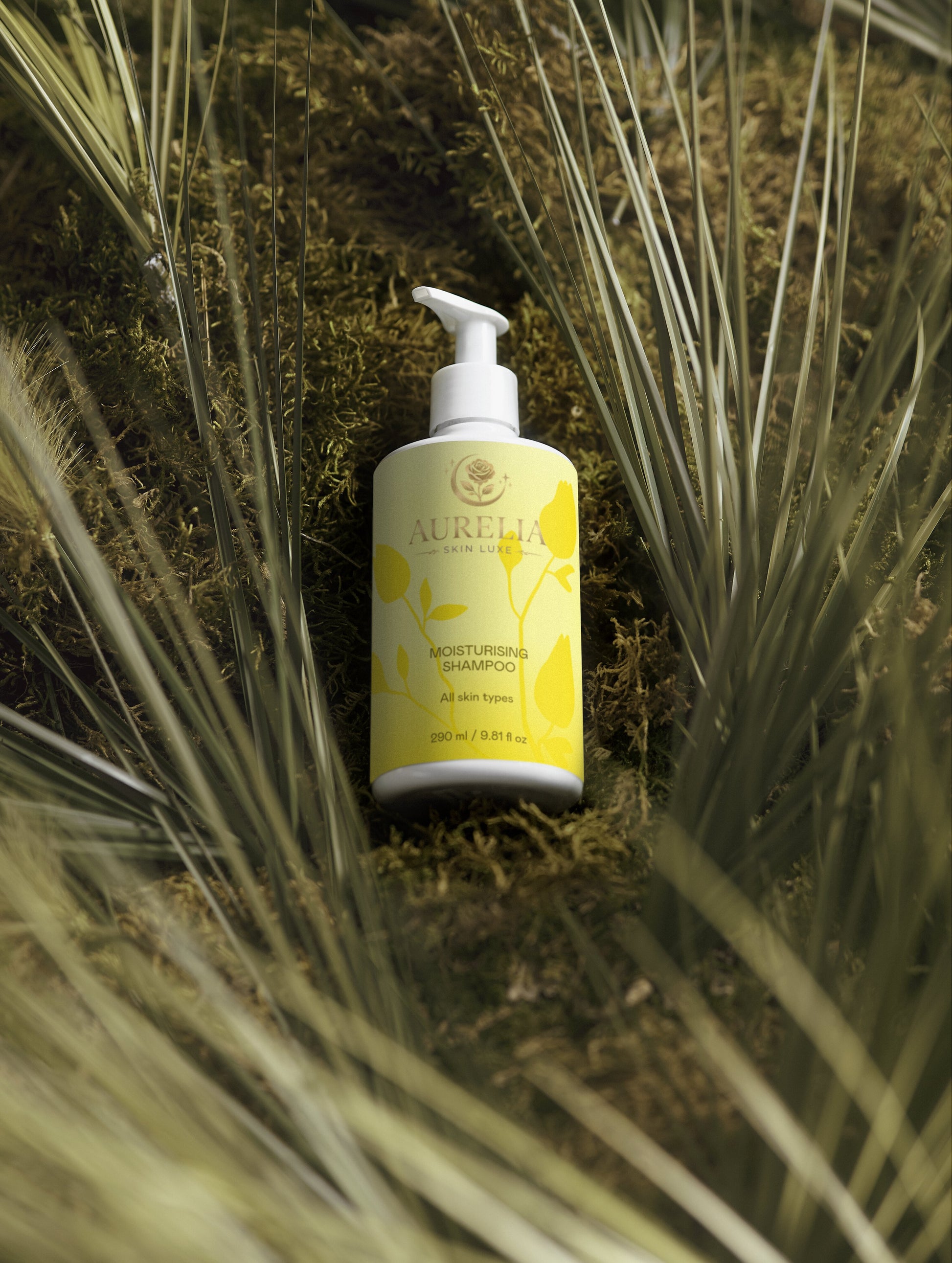Frusi bottle on a natural background with plants