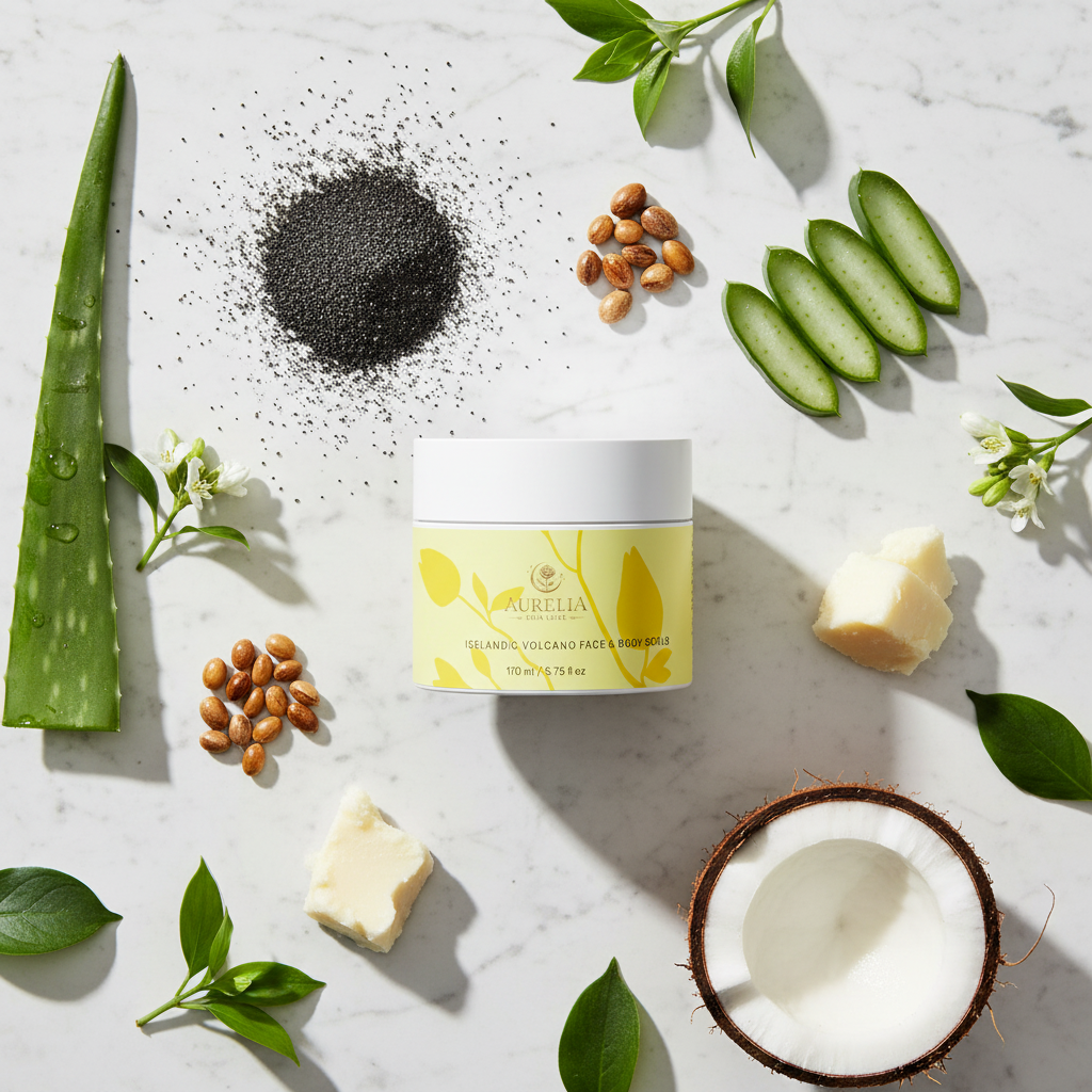 Volcano Scrub – Marble Flat Lay