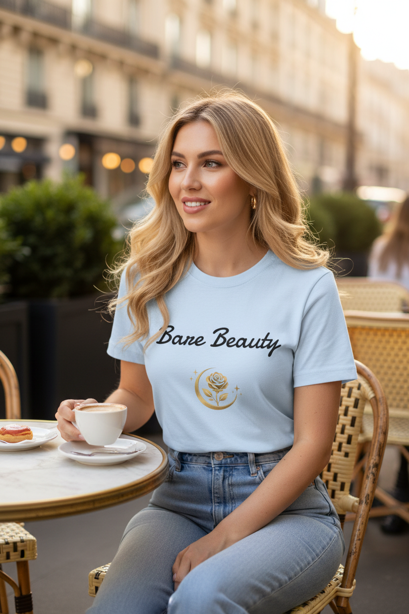 White woman — outdoor café