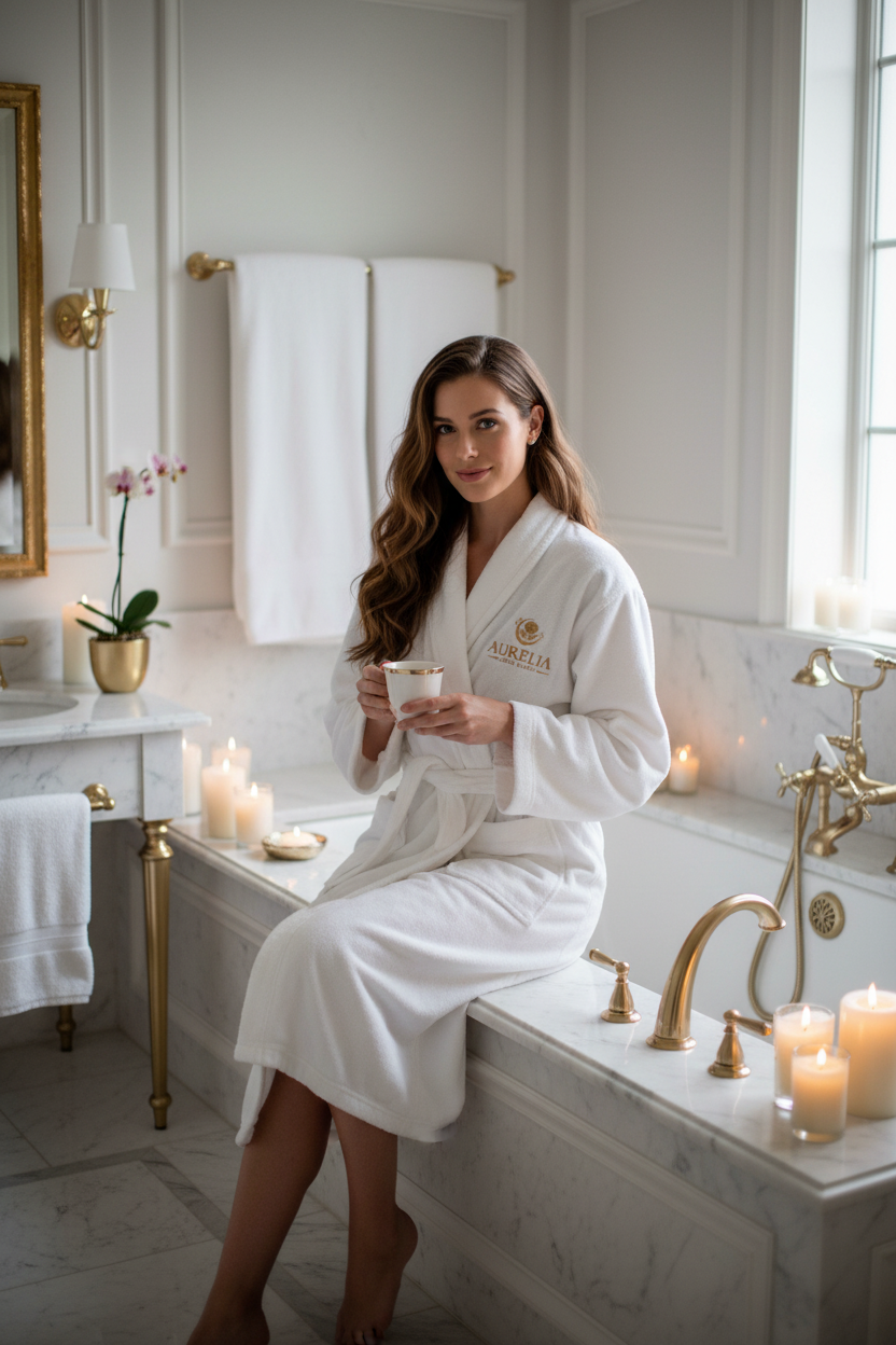 White woman — soaking tub